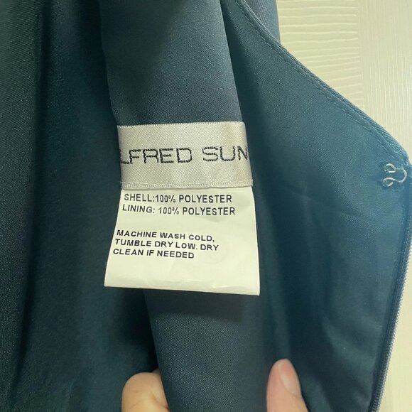 ALFRED SUNG Evergreen Satin Fit & Flare Maxi Dress Sz 8 NWT - Picture 5 of 8